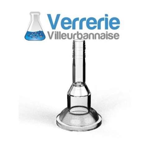 Raccord 29/15 femelle spherique avec olive diam 10 mm, en verre borosilicate