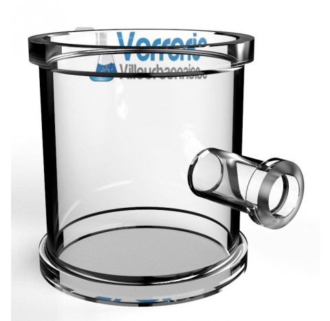 Raccord industriel en verre DN 200 PZ passage sur cote DN 40 KZA Long. 250mm entraxe L1: 175mm