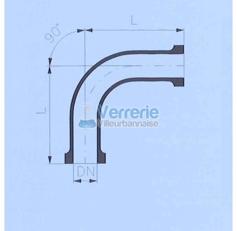 Coude adaptateur DN 200 PZ coude 90 degre Longueur L: 300mm