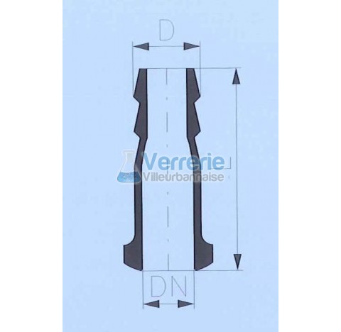 Raccord DN 15 KZA avec olive diam 11 en verre