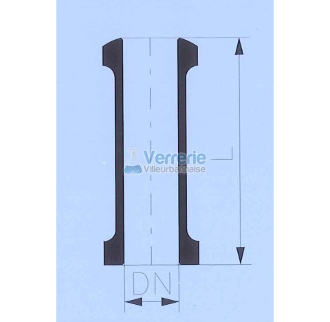 Rallonge ou raccord verre DN40 KZA/PZ Longueur 100 mm