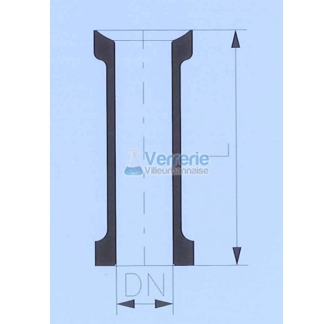 Rallonge ou raccord verre DN40 KZB/PZ Longueur 100 mm