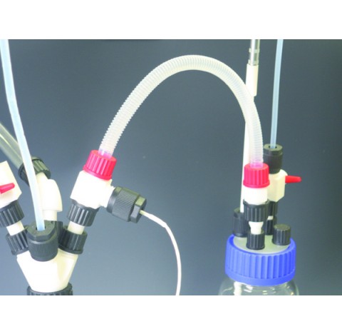 Flanged Corrugated Tubing, PFA,GL14 length 500 mm internal diameter 4,3 mm external diameter 6,8 mm 