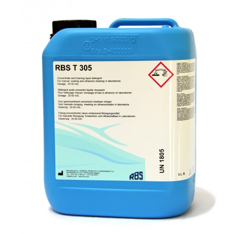 Detergent acide manuel produit : RBS T 305, 4 x 5 l bleu<br><br>Agent de nettoyage acide pour le net