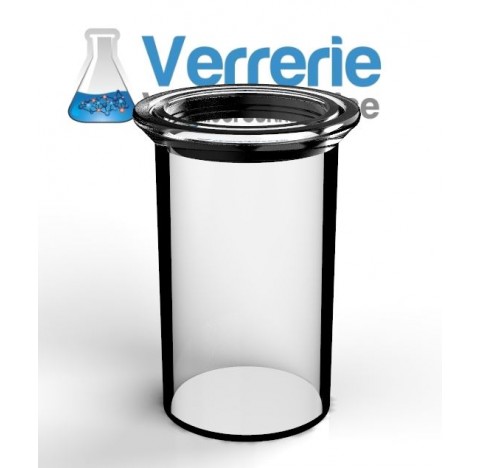 Réacteur 1000 ml DN100 avec rainure Schott pour joint, fond plat hauteur totale 200 mm Diam ext110mm