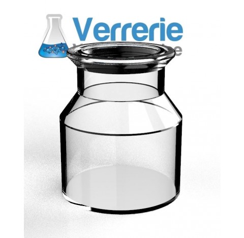 Reacteur verre 2 litres DN100 a gorge fond plat diametre externe 160 mm hauteur totale 190mm pressio