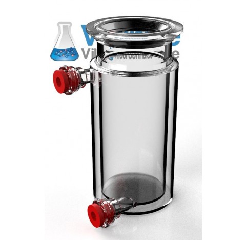 Jacketed glass reactor vessel 500 ml DN100 with groove avec plat bottom external and internal Glass 