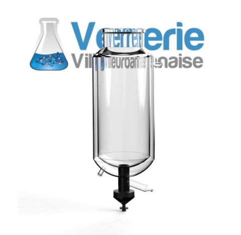 Cuve en verre thermostatee vol. 50 litres bride DN 300 PZ bride de vanne de fond DN 50 RK circulatio