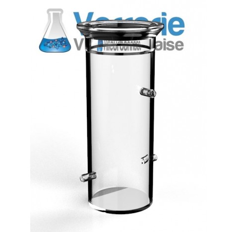 Réacteur DN100 , 2 litres avec 3 piquages GL14 pour sondes, en verre borosilicate