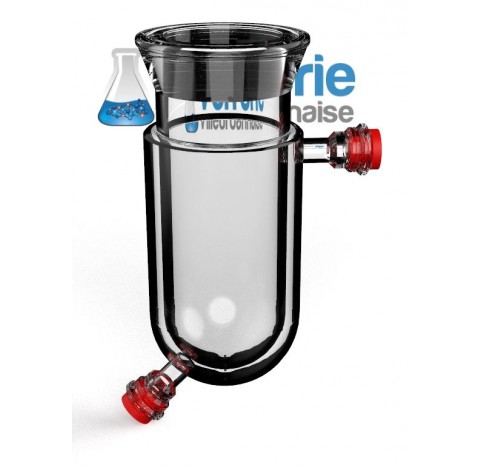 Jacketed glass reactor vessel 500G ml avec DN100 with groove et round bottom internal et external Gl