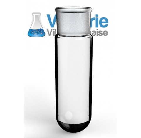 Tube fond rond  à  rodage 60/46 femelle diamètre 70 mm épaisseur 3,2 mm longueur 240 mm
