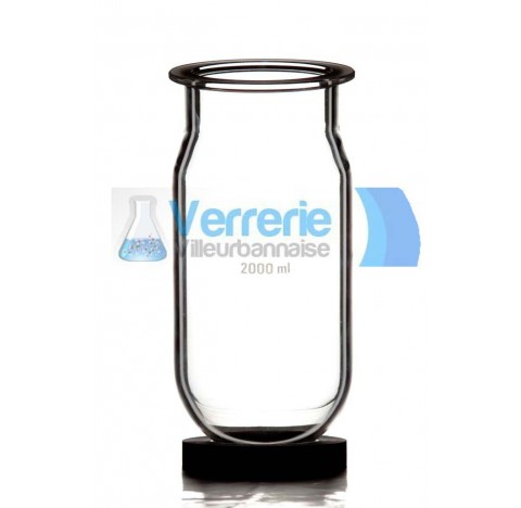 Glass reactor 3 000 ml DN100 flat form without groove O.D 130 mm flat flange O.D 136mm