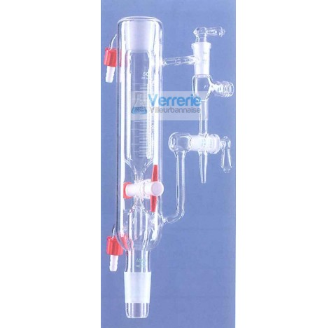 Receiver adapter according Anschultz-Thiele 100 ml socket 29/32 with stopcock PTFE key jacketed made