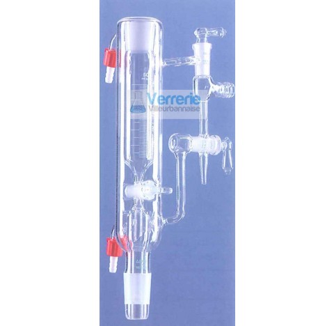 Receiver adapter according Anschultz-Thiele 100 ml socket 29/32 with stopcock glass key jacketed mad