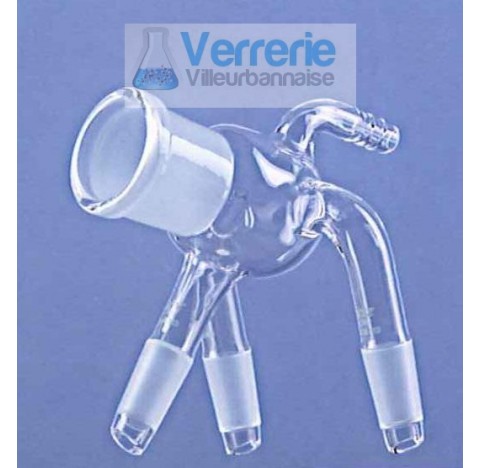 Receiver adapter according Bernauer 50 ml 14/23 and vacuum connection made in France