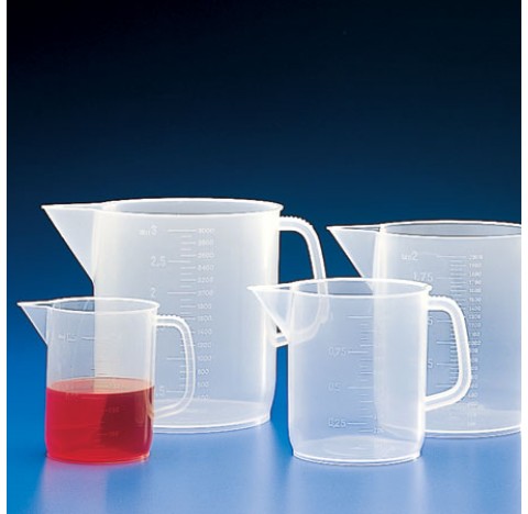 Measuring jug 5 liters graduation 250 ml O.D. 190 mm height 225 mm in polypropylene autoclavable