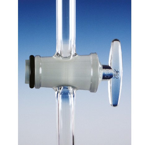 DURAN Single way stopcocks, complete with DURAN key with groove, bore 6 mm, NS 21.5 packing of 5
