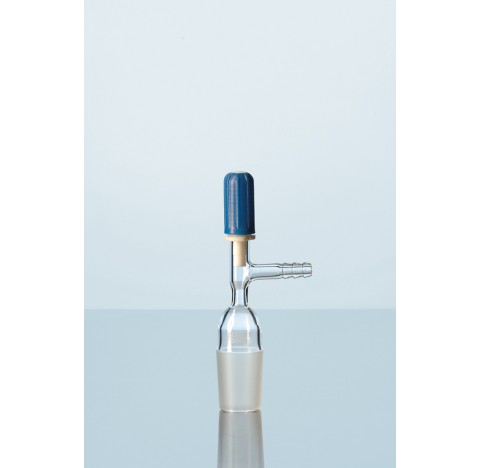 Robinet pour dessicateur DURAN 14/23, avec pointe en PTFE,pour tube laterale, diametre de l'olive 10