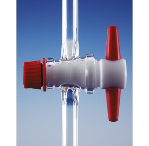 DURAN Single way stopcocks, taper 1:5, with PTFE keys, bore 8 mm, NS 28 packing of 5