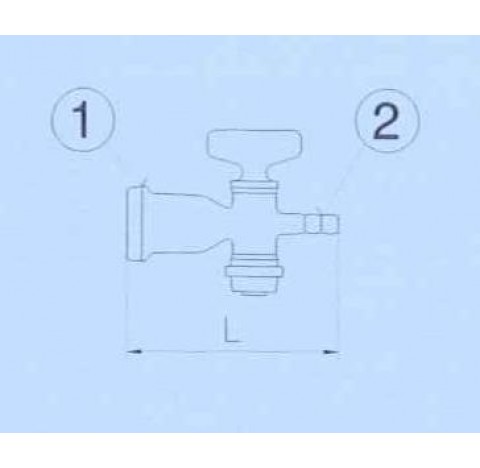 Robinet daeration en verre DN 25 KZB olive diam 11 mm longueur 125 mm