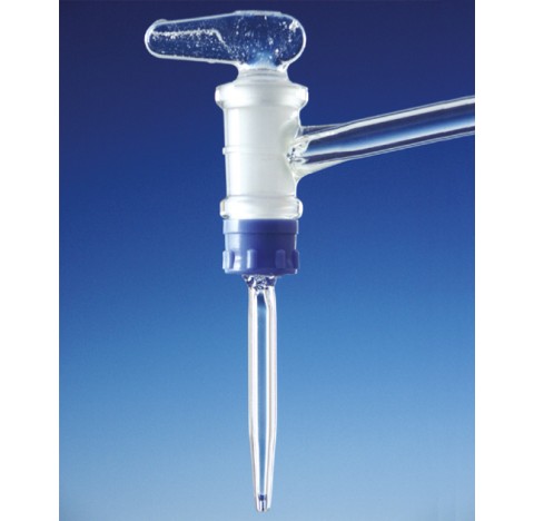 DURAN burette stopcocks, angled, complete with DURAN-keys, NS 12.5, bore 2,5 mm, tube 100 mm packing