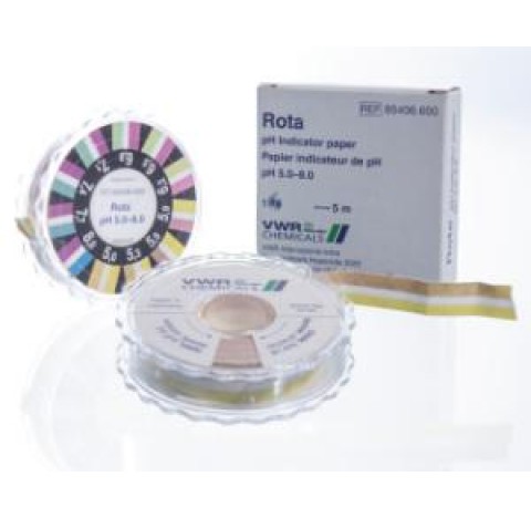 5V rouleau de papier pH 1 -4.3 subdivision 1,0 · 1,3 · 1,6 · 1,9 · 2,2 · 2,5 · 2,8 · 3,1 · 3,4 · 4,0