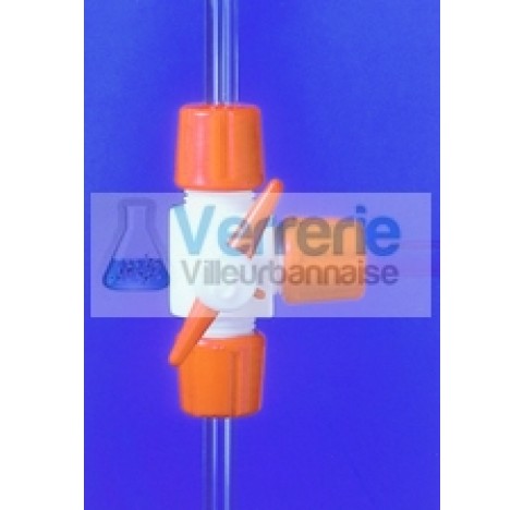 PTFE Stopcock, T-Type Bore 4, Arm diam 10mm