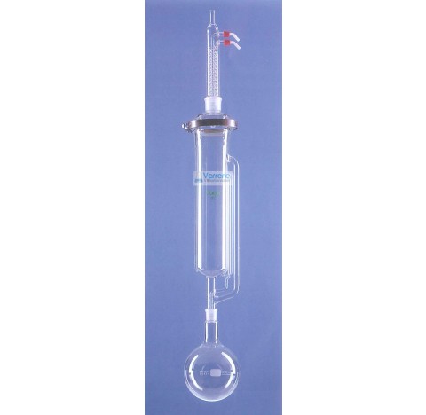 Extractor of soxhlet  2000ml with condenser coil Dimroth for solids and solvents extraction compound