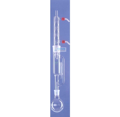 Extractor of soxhlet  200ml with condenser Allihn for solids and solvents extraction compound: a boi