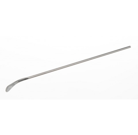 Spatula , round , bent length 210 mm , diameter 2 mm , spatula dimensions : 25x12mm ,stainless steel