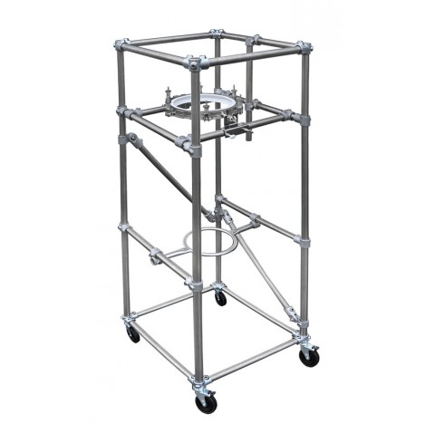 Support de reacteur de laboratoire en inox largeur : 450 mm prf : 450 mm hauteur 1500 mm