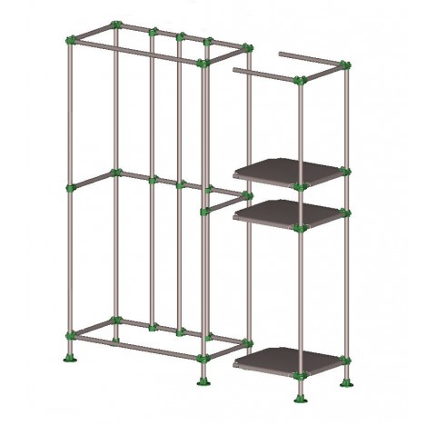 Support de laboratoire pour reacteur en inox largeur : 1590 mm prf : 590 mm hauteur 1950 mm (pour to
