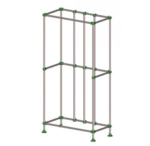 Support de laboratoire pour reacteur en inox largeur : 1090 mm prf : 590 mm hauteur 1950 mm (pour to