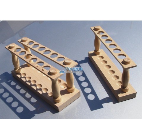Wood stand for 6 test tubes maxi diameter:. Maxi 22 mm