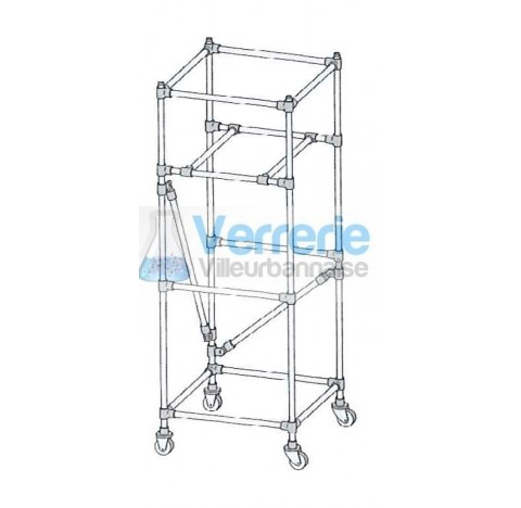 Porteur mobile pour des recipient de reaction ,Reacteur verre thermostate, dimensions Haut X long X 