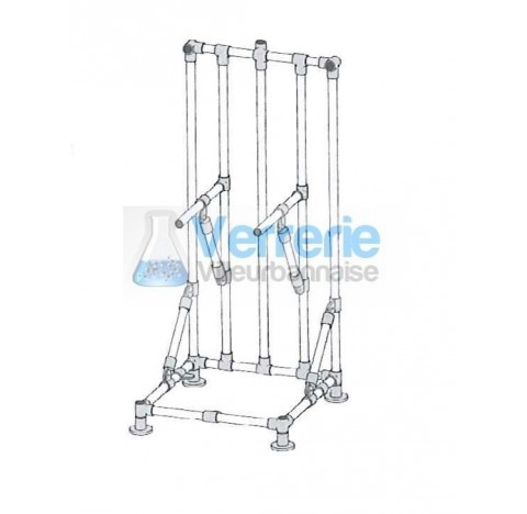 Porteur fixe pour des recipient de reaction , Reacteur verre thermostate, dimensions Haut X long X L