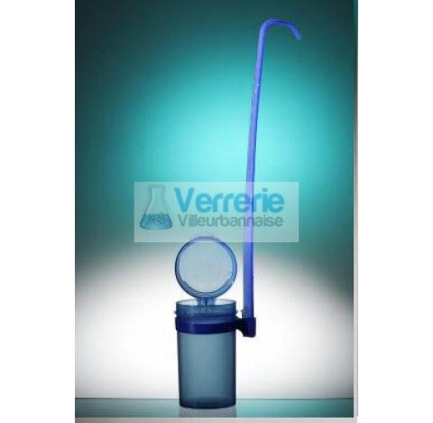 Dipper with removable handle 90mlPP bl height 290 diameter 43 + hinged cap bl, 1/bag, STERILE SAL 10