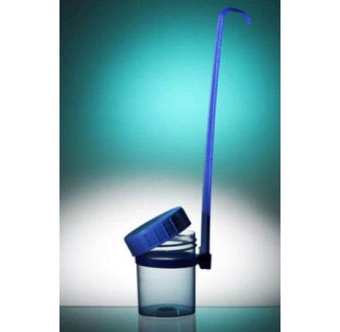 Dipper with removable handle 125ml PP blue height 275 mm opened diameter 52 mm and screw cap blue, 1