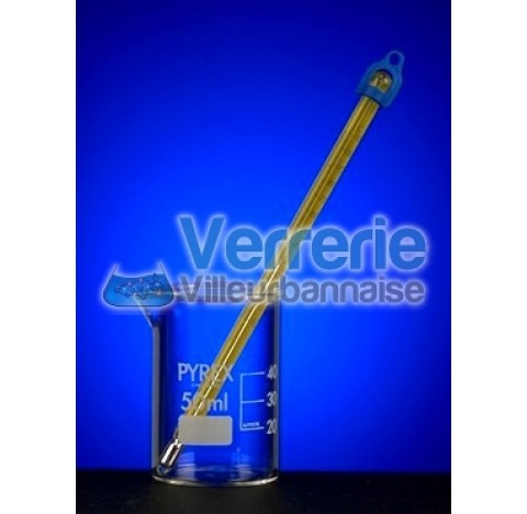 Alcohol thermometer -10 degree a +110 degree division 1 degree diam. 6mm length 235mm