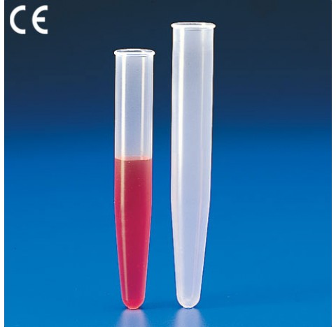 Conical centrifuge tubes 10 ml O.D 16 mm height 108 mm in polypropylene autoclavable ( 500 pieces )