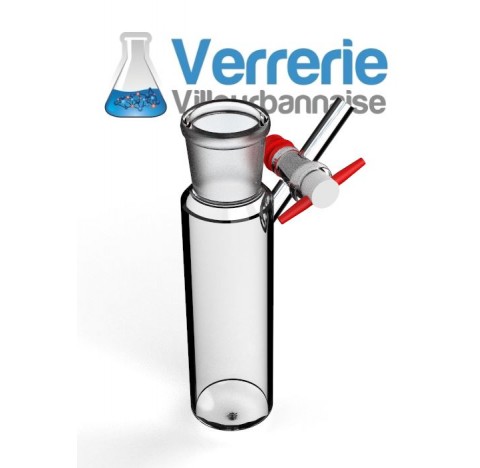 Tube schlenk 100 ml rodage 29/32 robinet 2.5 mm clé PTFE