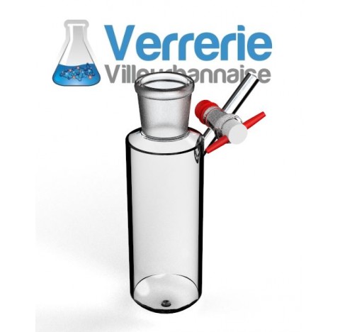 Tube schlenk 250 ml rodage 29/32 robinet 2.5 mm clé PTFE