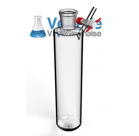 Tube schlenk 500 ml rodage 29/32 robinet 2.5 mm clé PTFE