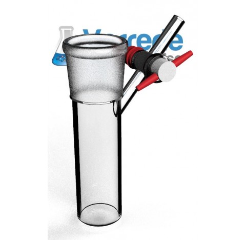 Tube schlenk 50 ml 34/35 robinet 2.5 mm clé PTFE, en verre borosilicate