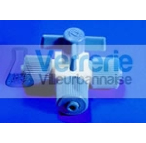 PTFE Valve, T-Type, Screw Clamp Tube O.D. 8mm, Bore 4