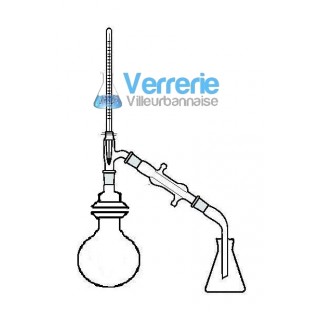 Glass apparatus for distillation essential oils 1000ml compound:a boiling flask 1000 ml with flange 