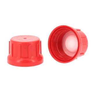 Bouchon inviolable en polypropylene filetage S45X4DIN-E , bleu, UN 2817, joint teflon, marquage UN :