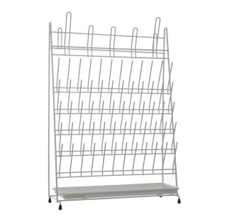 Draining rack with drip pan 65 places dimensions LxWxH : 420x160x610 mm ,PA coating