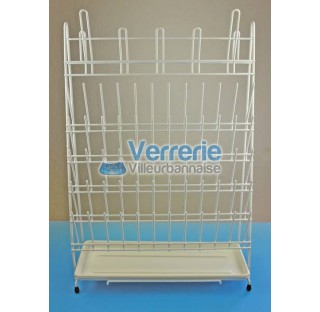 Egouttoir pour in glass of laboratory 42x15x61 cm up to 60 tubes and 5 balloons with water retention