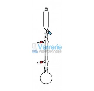 Glass apparatus for reflux with addition compound: a condenser Liebig 400mm 29/32 screwsocket with c